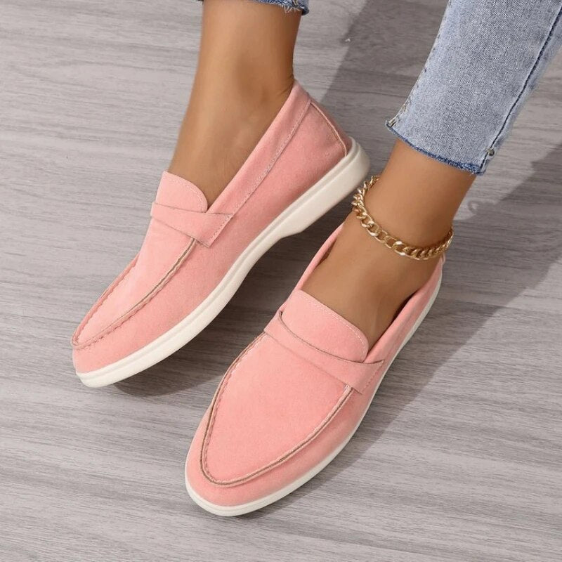 Suède Instappers voor Dames – Slip-on Loafers met Comfortpasvorm