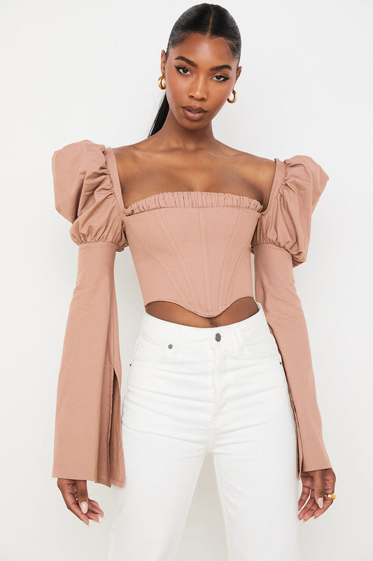 Helvienne - Mokka Korsettop