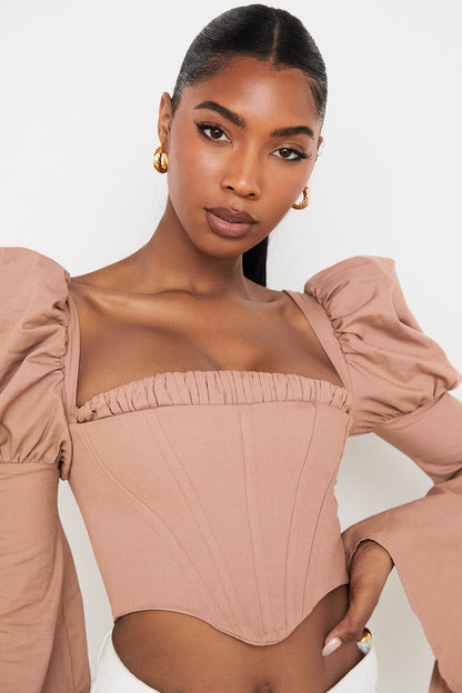 Helvienne - Mokka Korsettop