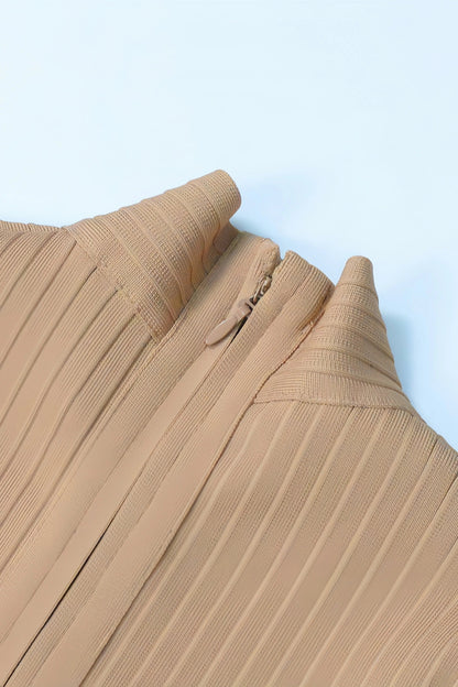 Elin - Stijlvolle Midi-Jurk met Opstaande Kraag