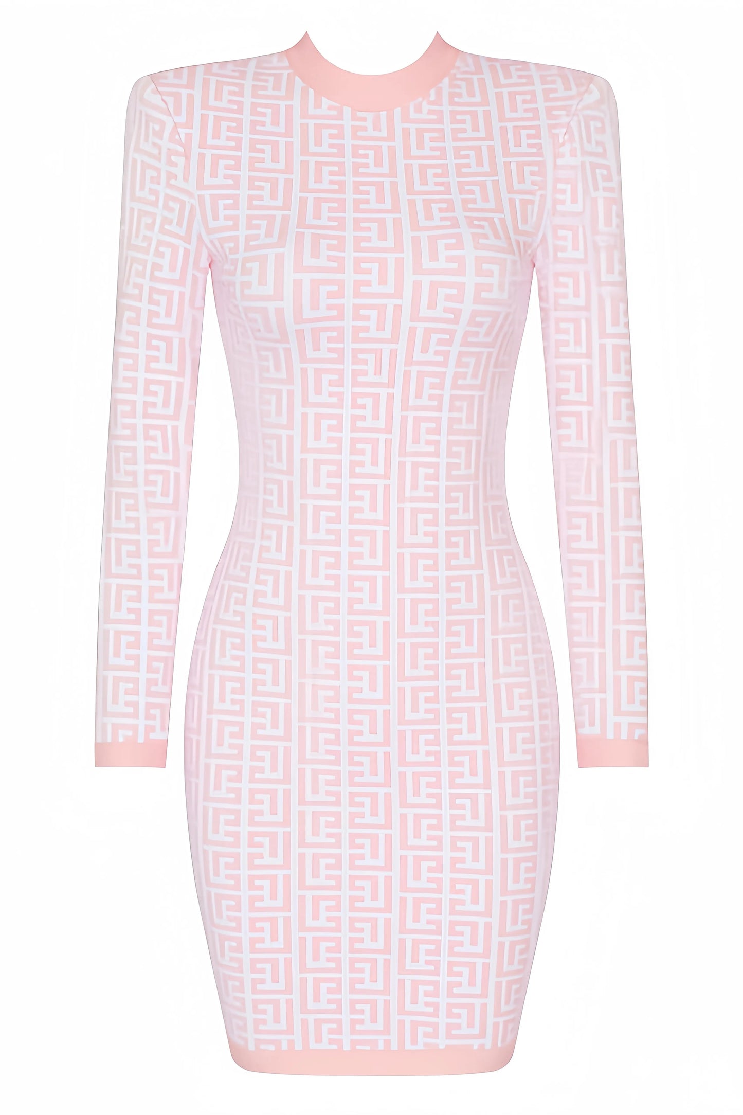 Marit - Gebreide Jurk met Lange Mouwen en Elegante Print