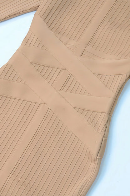 Elin - Stijlvolle Midi-Jurk met Opstaande Kraag