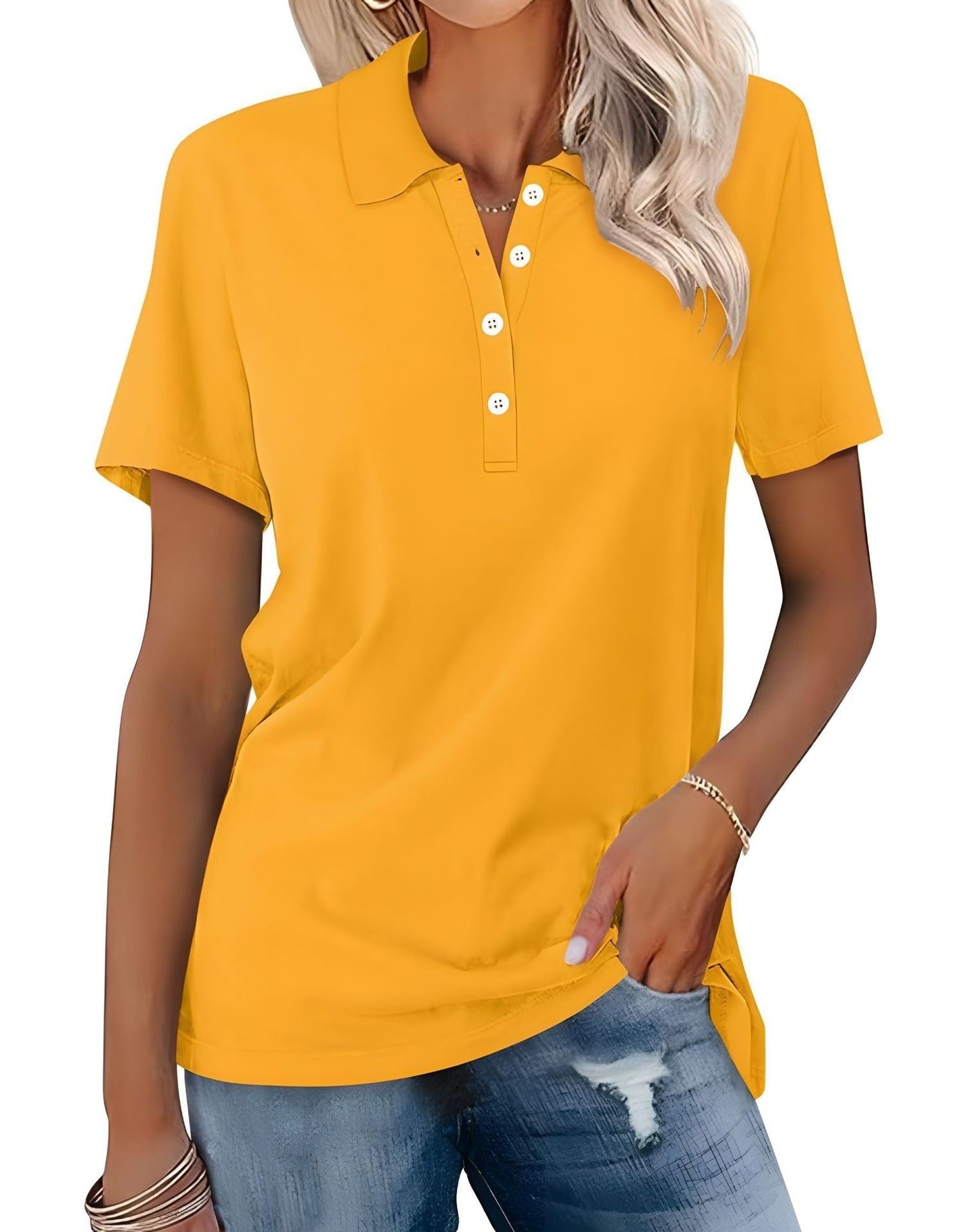 Katoenen Dames Polo Shirt met Ademende Stof – Comfortabele Casual Top voor Elke Dag