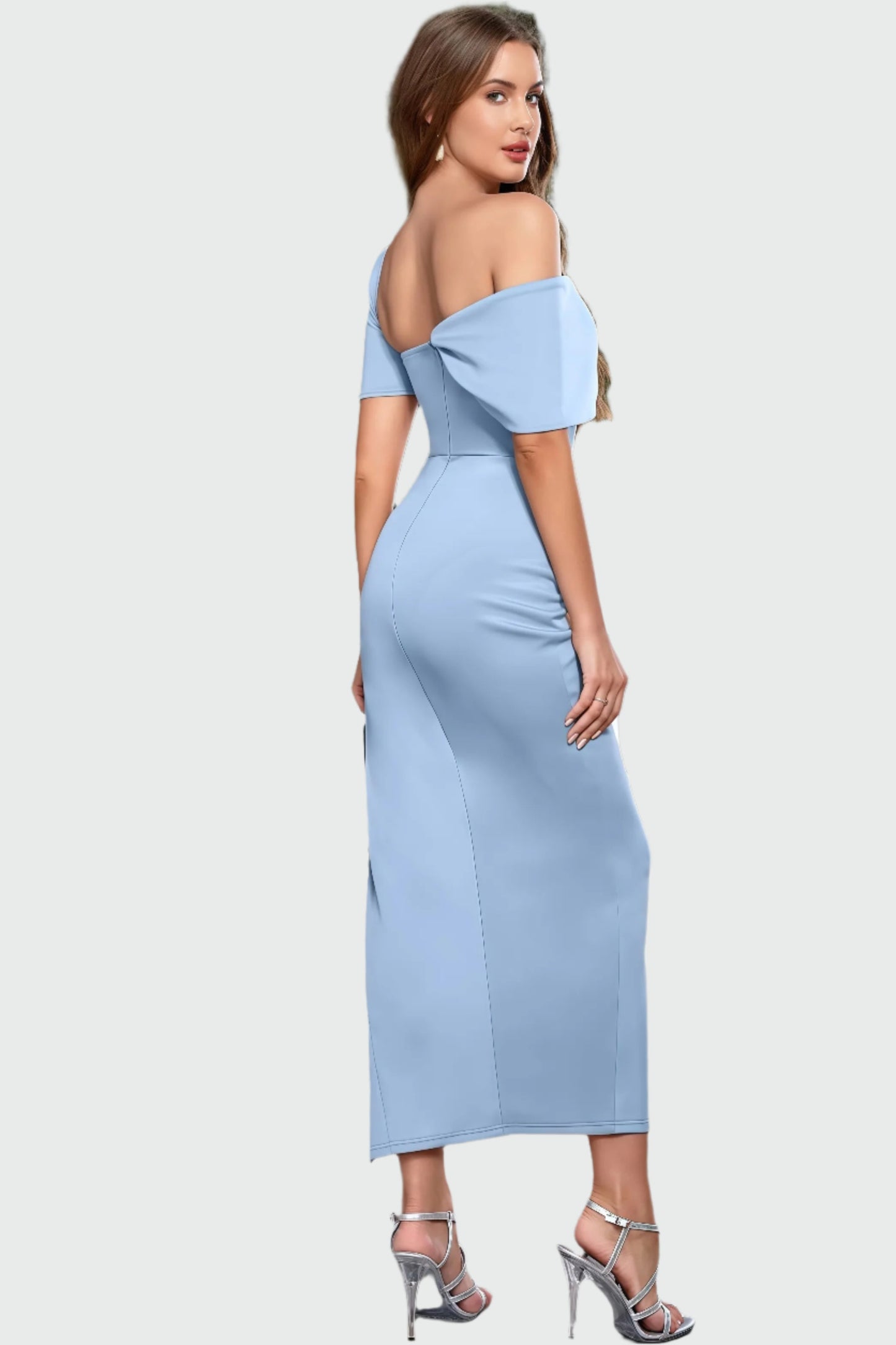 Sophie - Stijlvolle Midi-jurk met Eén Schouder