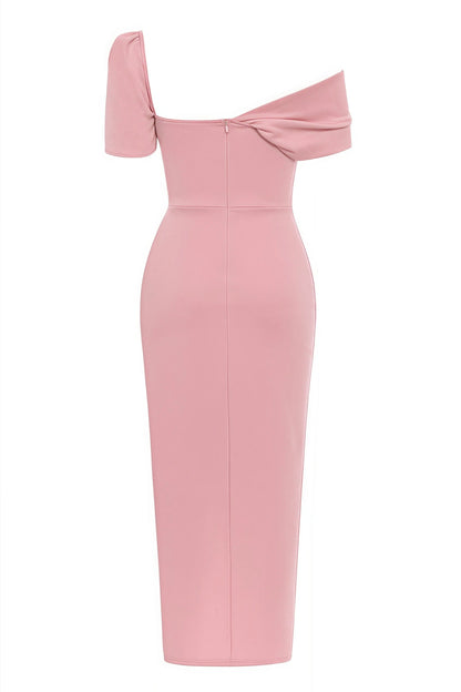 Sophie - Stijlvolle Midi-jurk met Eén Schouder