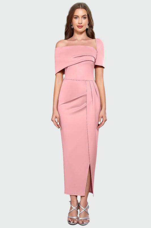 Sophie - Stijlvolle Midi-jurk met Eén Schouder