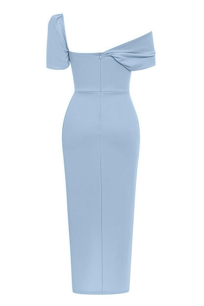 Sophie - Stijlvolle Midi-jurk met Eén Schouder