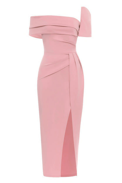 Sophie - Stijlvolle Midi-jurk met Eén Schouder