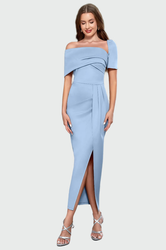 Sophie - Stijlvolle Midi-jurk met Eén Schouder