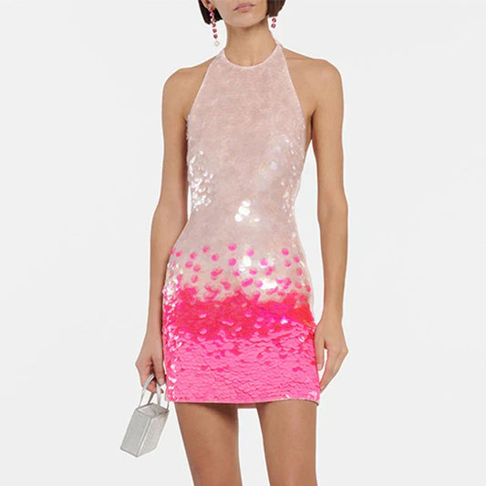 Luna - Elegante Heart of Glass Mini Jurk van Lichtgewicht Stof