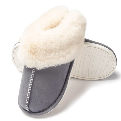 Dames Warme Gevoerde Pantoffels – Pluche Winter Huispantoffels voor Binnen