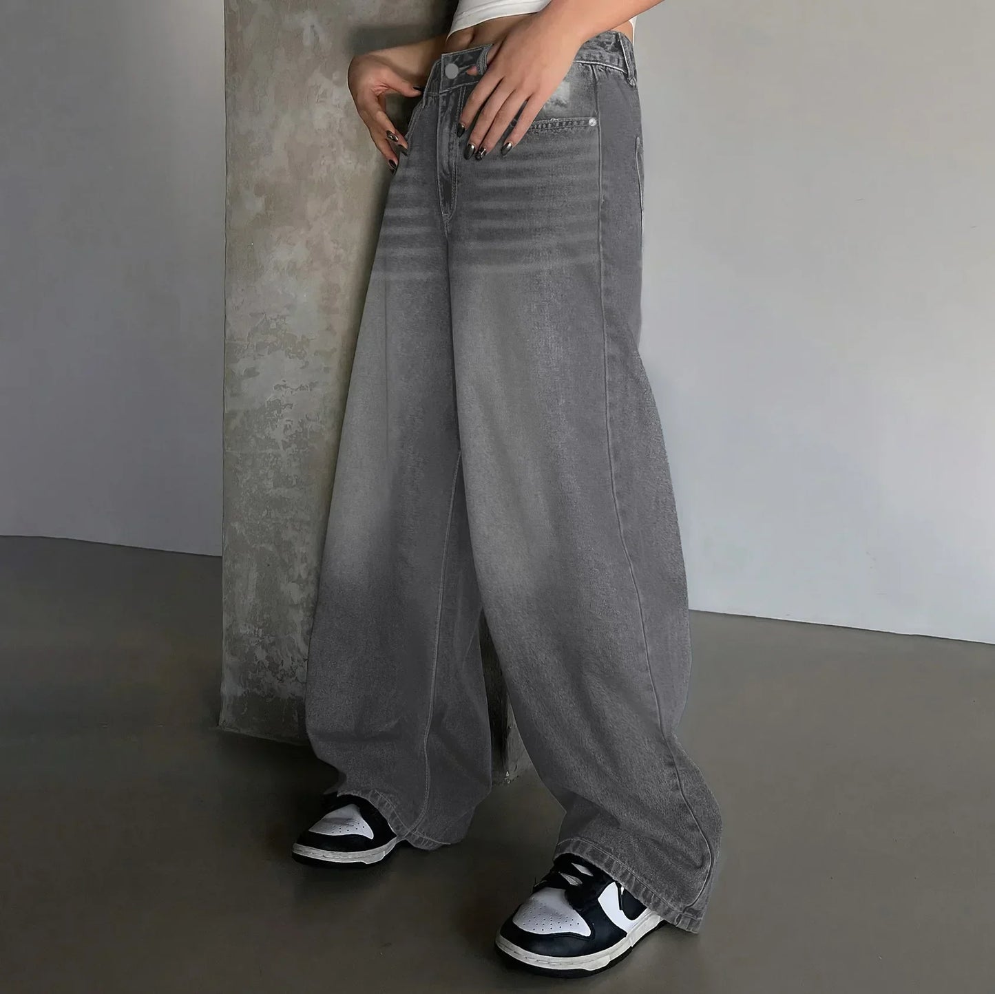 Baggy Wide Leg Jeans Voor Dames