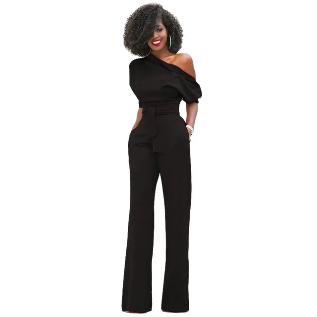 Dalina - Elegante Jumpsuit met Schuine Kraag