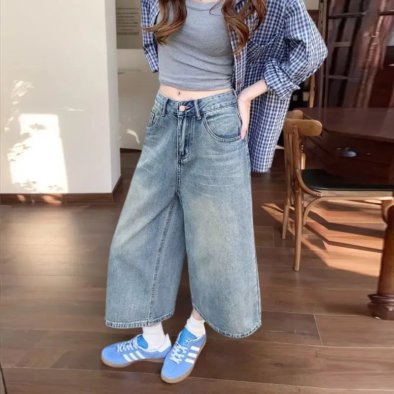 Cropped Wide Jeans Dames