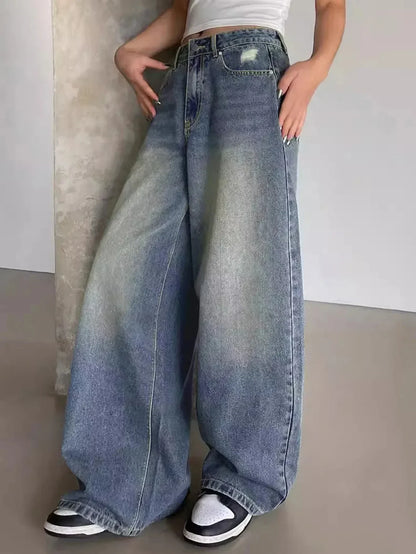 Baggy Wide Leg Jeans Voor Dames