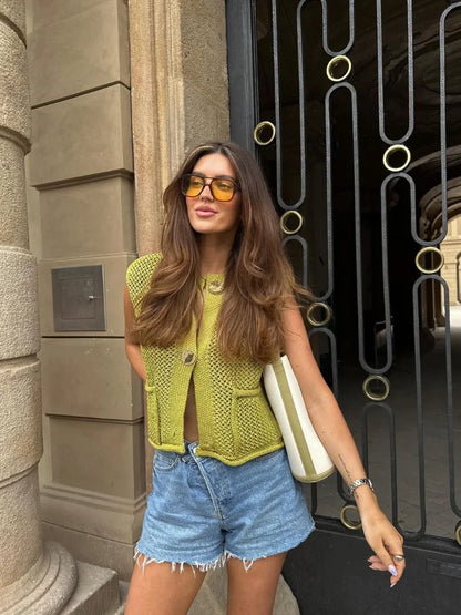 Ilya - Gebreid Dames Vest