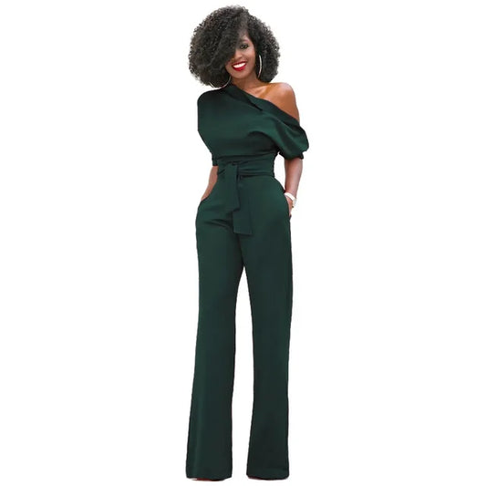 Dalina - Elegante Jumpsuit met Schuine Kraag