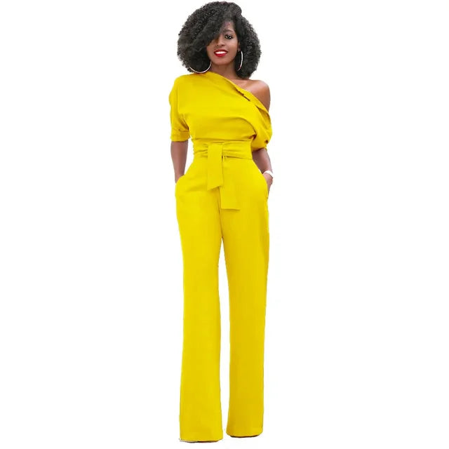 Dalina - Elegante Jumpsuit met Schuine Kraag