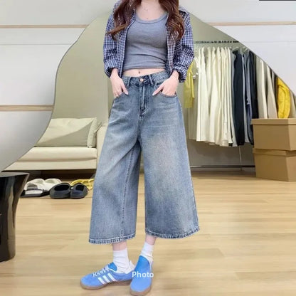 Cropped Wide Jeans Dames