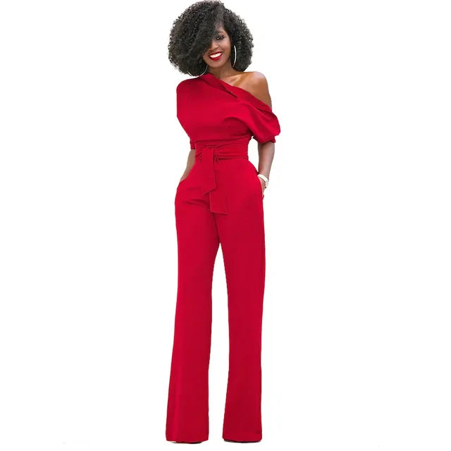 Dalina - Elegante Jumpsuit met Schuine Kraag