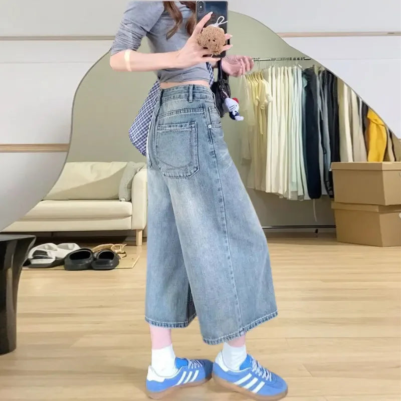 Cropped Wide Jeans Dames