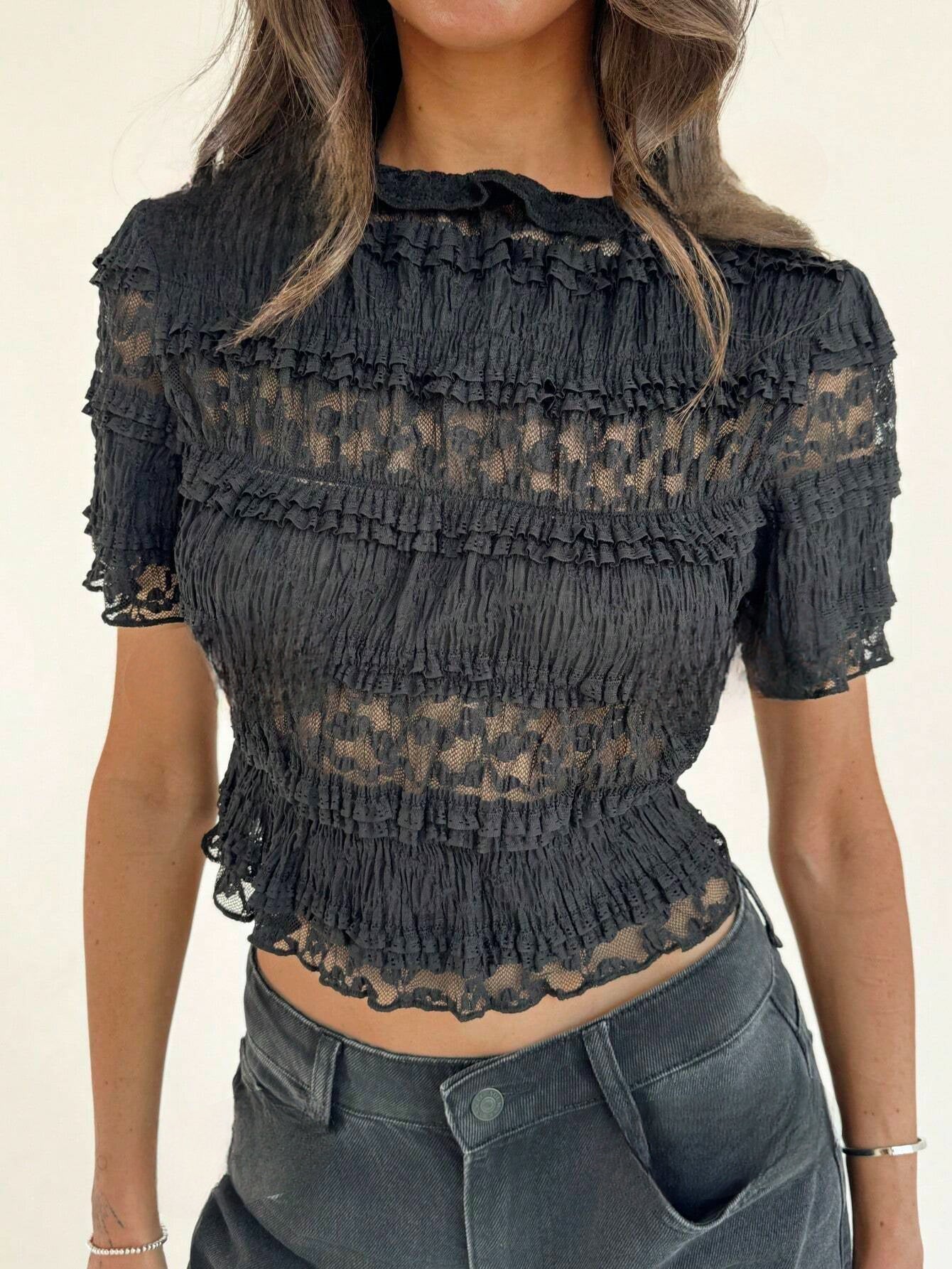 Giada - Luxe Kanten Crop Top