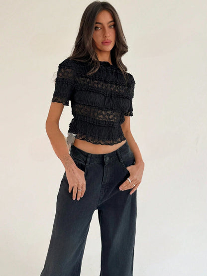 Giada - Luxe Kanten Crop Top