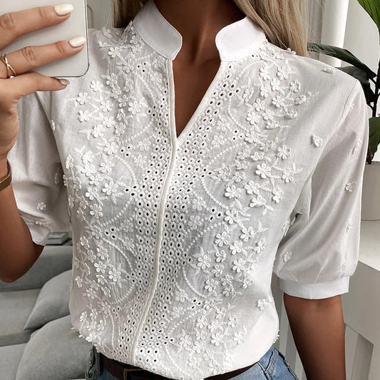 Anae - Elegante Geborduurde Blouse