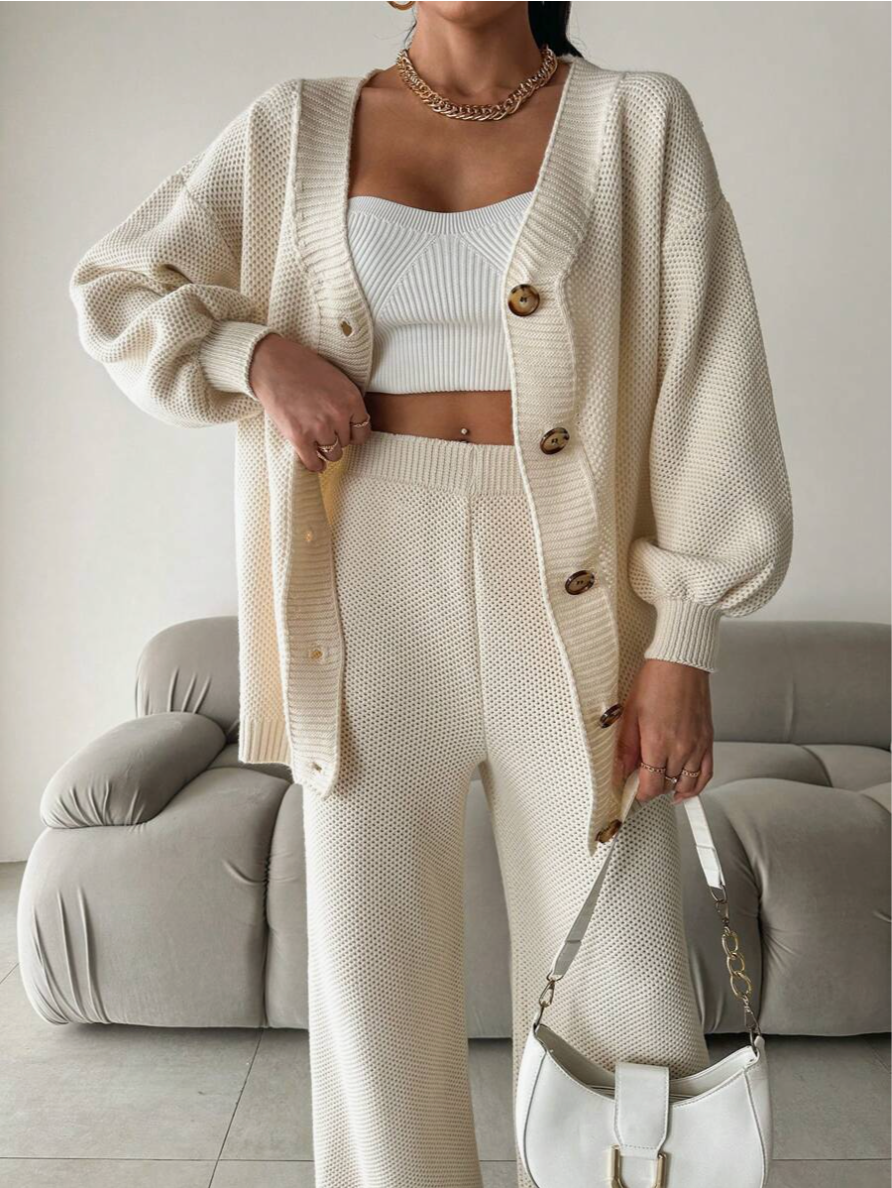 Galina - Gebreide Set met V-Hals