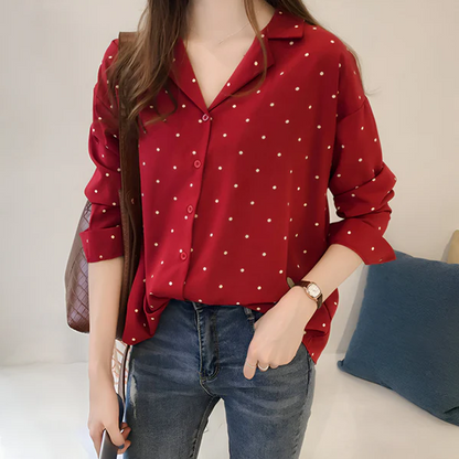 Laurie – Vrolijke Polkadot Blouse