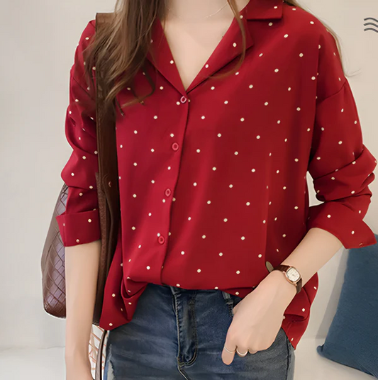 Laurie – Vrolijke Polkadot Blouse