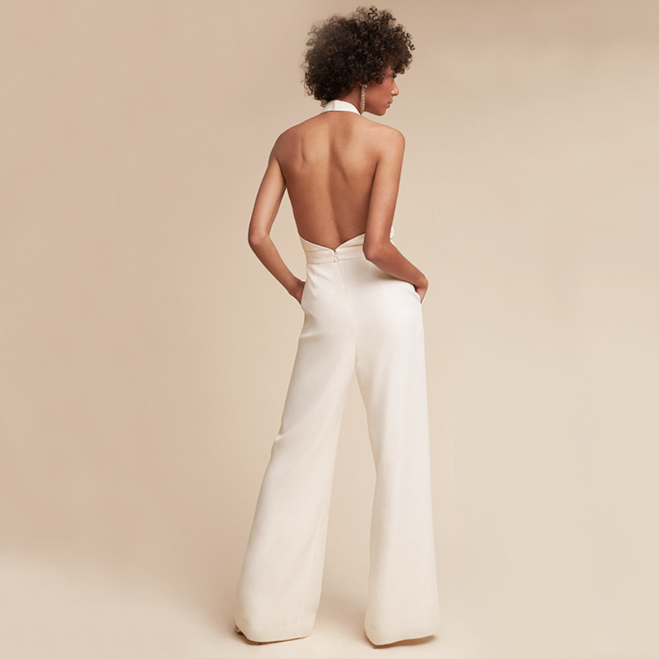 Elina - Wijde Broek Korte Mouwen Jumpsuit