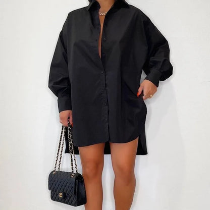 Anouck - Effen Casual Overhemdjurk