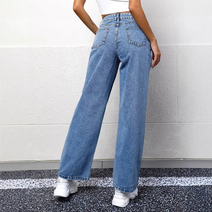 High Waist Wide Leg Jeans Dames