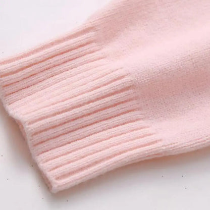 Dames Gebreide Pullover Trui – Roze, Casual voor Herfst en Winter