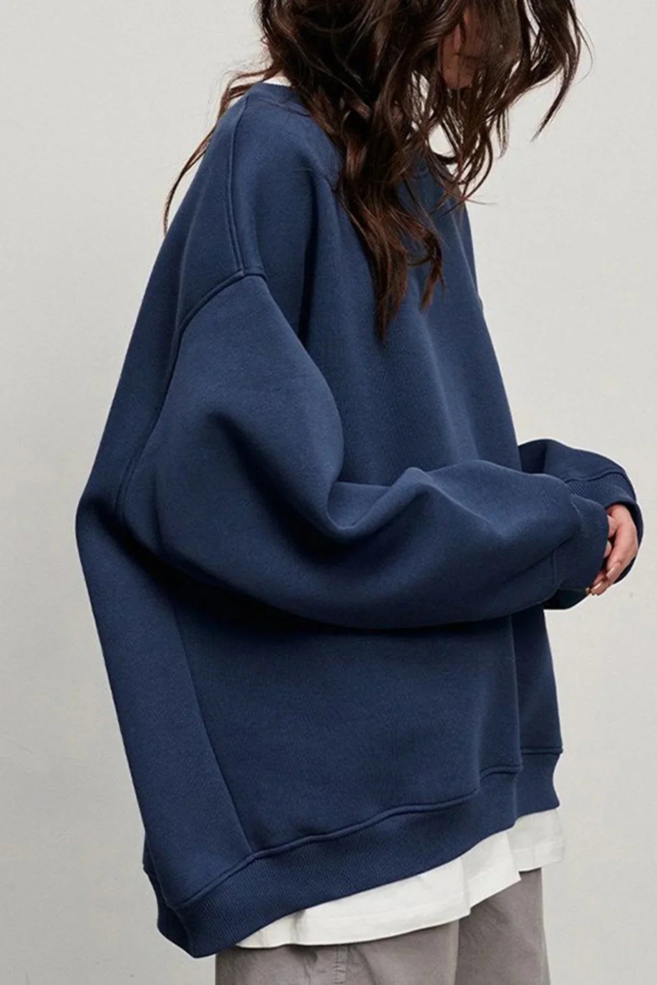 Dames Oversized Sweatshirt – Katoen, Casual met Ronde Hals voor Comfortabele Dagelijkse Outfits