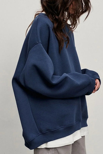 Dames Oversized Sweatshirt – Katoen, Casual met Ronde Hals voor Comfortabele Dagelijkse Outfits