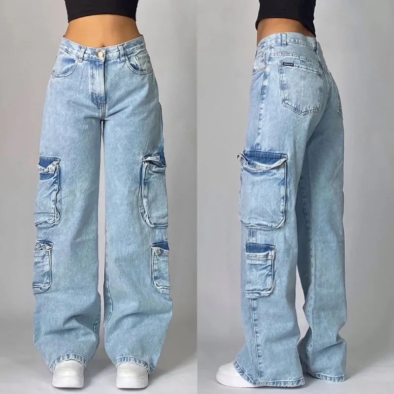 Isandro - Unisex Retro Baggy Cargo Jeans