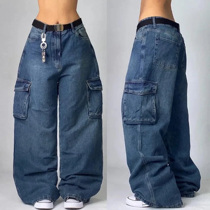 Isandro - Unisex Retro Baggy Cargo Jeans