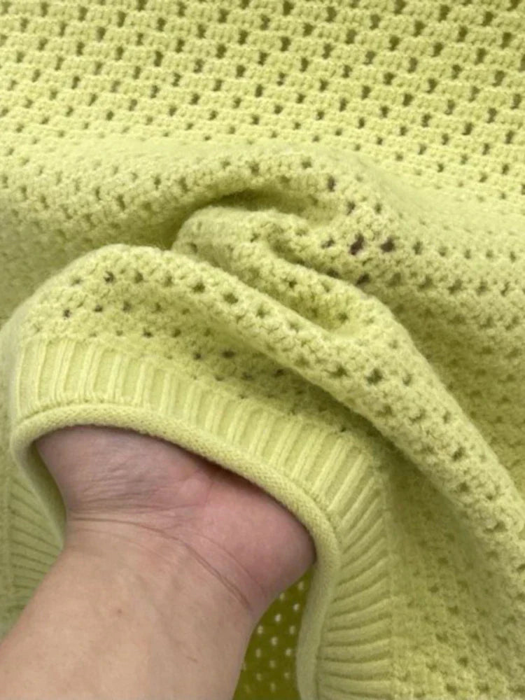 Danique - Mouwloze Gebreide Trui met Ronde Hals