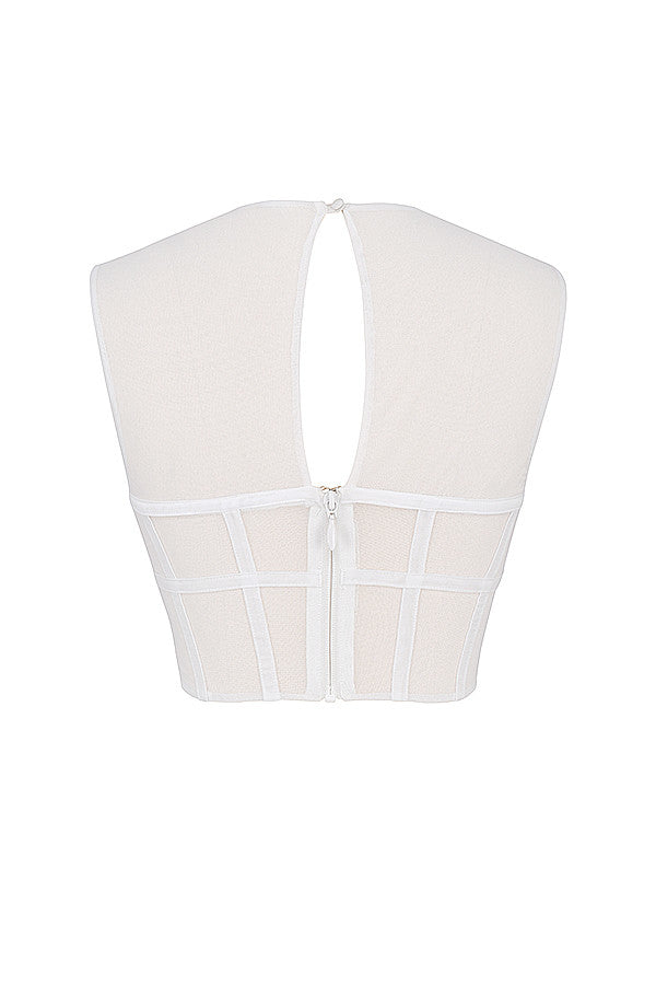 Helisara - Witte Mesh Cut-Out Korsettop