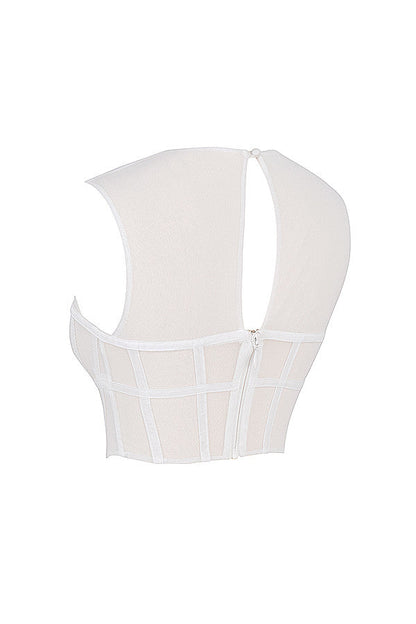 Helisara - Witte Mesh Cut-Out Korsettop