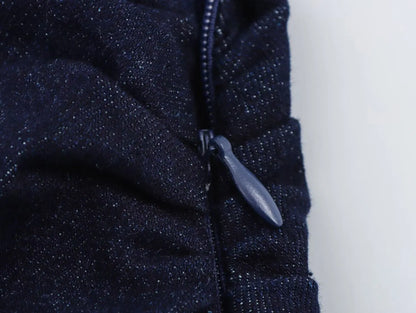 Fleur - Slank Denim Mouwloos Mini Jurkje