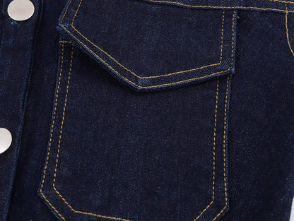 Fleur - Slank Denim Mouwloos Mini Jurkje