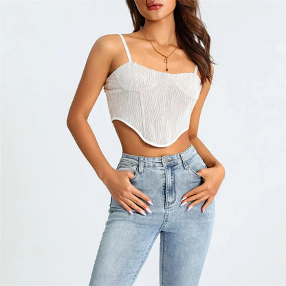 Helivienne - Zachte Mesh Cropped Korset