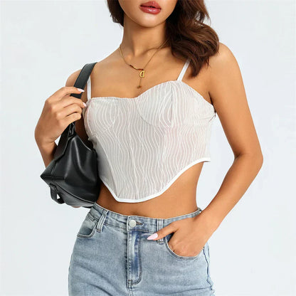 Helivienne - Zachte Mesh Cropped Korset