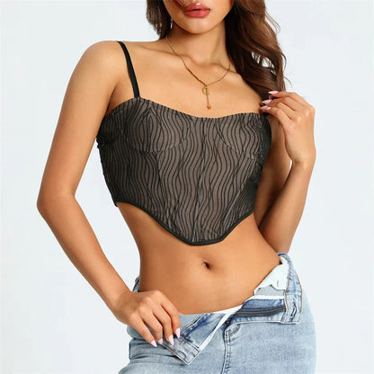 Helivienne - Zachte Mesh Cropped Korset