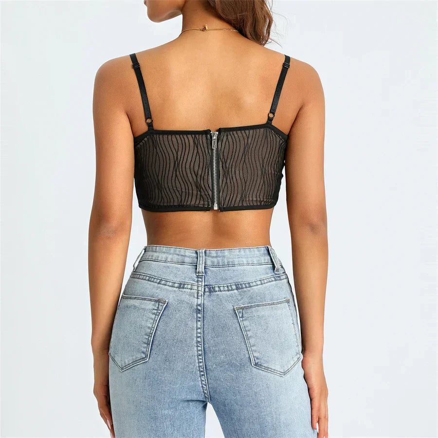 Helivienne - Zachte Mesh Cropped Korset