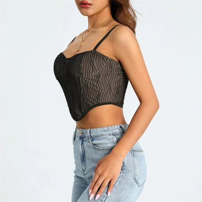 Helivienne - Zachte Mesh Cropped Korset
