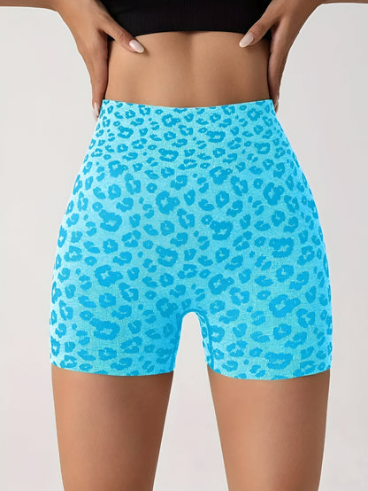 Romy - Trainingsshort met Hoge Taille en Luipaardprint